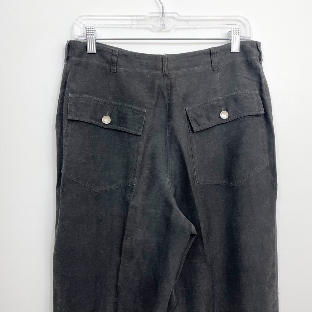 Fitigues Black Silk Linen Blend Pants - Picture 5 of 8